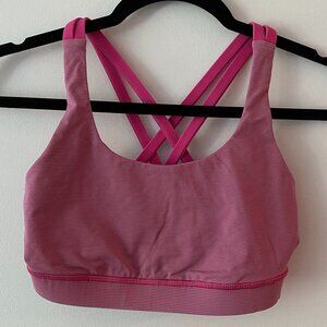 Lululemon Energy Bra Magenta Stripe Size 4